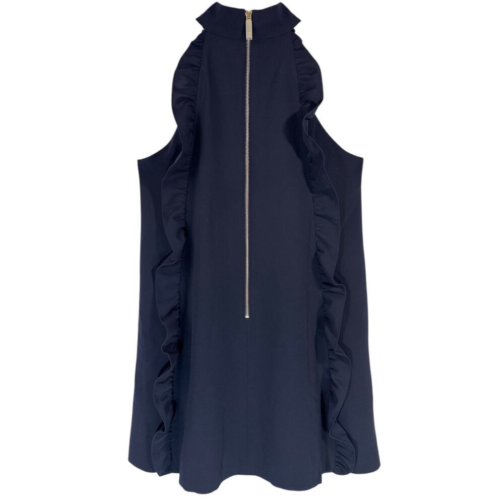 NWT Ted Baker Torriya Navy Blue Ruffle Halterneck Dress Tunic Sz 4 Sleeveless - Picture 4 of 13